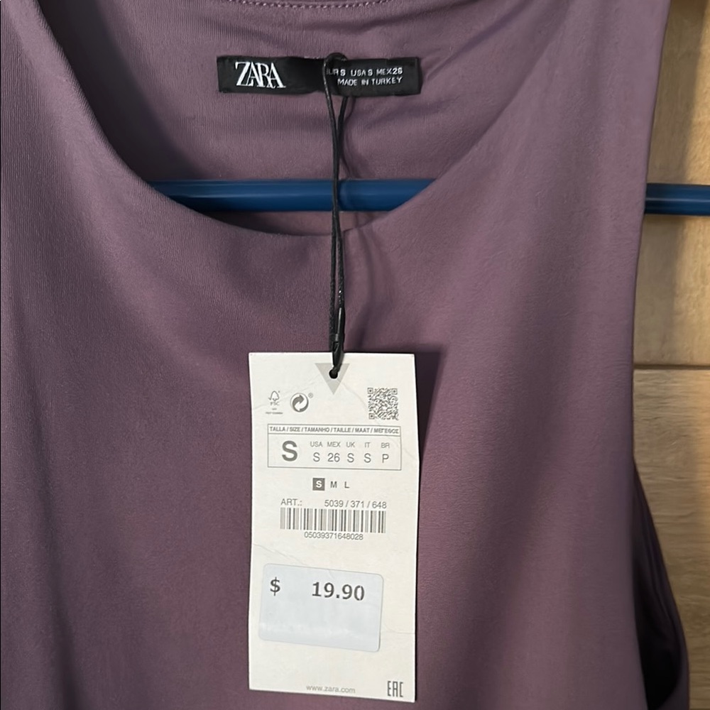 Zara Purple Sleeveless Bodysuit - Picture 2 of 3